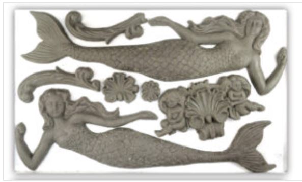 Sea Sisters 6x10 Decor Moulds (15x25cm)